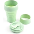Miniatyrbillede 2 af 5: Sammenklappelig Kaffekop, Foldbar Kop, Sammenklappelig Kop, Foldekop, Sammenklappelige Kopper til Rejser, To Go Kaffekop, Silikone Rejsekaffekop Light green 350ml