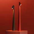 Miniatyrbillede 3 af 5: Elegant Slank Konisk Fod Bordlampe Bærbar Dæmpbar Led Skulptur Lys Dec Orange
