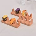 Miniatyrbillede 4 af 5: Træ Sushi Tacos Holder Taco Stativ Serveringsstativ Divider Taco Stativ Bakke Tallerkener til Hjem Restaurant Spisning A