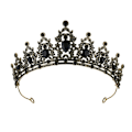 Miniatyrbilde 1 av 4: Retro Faux Krystall Krone Bryllup Brude Tiara Dronning Krone Buede Ender Prinsesse Krone Tiara Ballhode Black