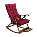 Miniatyrbild 1 av 5: Mjuk ersättningsdyna för solstol Hög sittdyna med fixeringsrem Stor gungstolsbänkdyna för TAO Wine Red