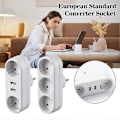 Miniatyrbilde 3 av 5: EU Jordveggkontakt Adapter Plugg Forlengelse Strømkontakt Konverter 3500W B21U