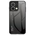Gradient telefoncover til Oppo Reno8 5g, hærdet glas+hård PC + blød TPU, holdbart beskyttelsescover, gradient sort grå