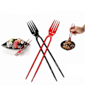 Miniatyrbillede 1 af 5: Gaffel-Pinde i Ét, Chork 24-pak Gaffel-Pinde Combo - youanan Red forked chopsticksB 10pairs