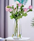 Stor kvalitetsvas 22 cm - Utsökt klar blomvas - Kristallglasvas för heminredning - Vasar för blommor för rumsinredning, bondgård