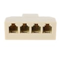 Miniatyrbillede 4 af 5: Telefon Splitter Adapter RJ11 6P4C Han til Hun 4-vejs Telefonlinjesplitter