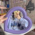 Miniatyrbillede 2 af 4: Hjerte Makeup Spejl Kosmetisk Spejl Væg Skrivebordsspejl Soveværelsesspejl, Gave (L) Purple