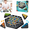 Miniatyrbillede 1 af 5: Kæde-Trekant Spil, Gummibånd-Triggel Spil til 2-4 Spillere, Perfekt til Familiemøder