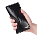 Miniatyrbillede 5 af 5: Herre Læderpung Lang Læderpung Lang Tegnebog Checkbook Herrepunge Læder Lang Læder Herrepunge