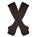 Miniatyrbild 1 av 5: Fingerlösa Handskar Stilren Längd 31cm Vinter Armvärmare Vinteraccessoarer Coffee Black stripe