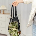 Miniatyrbilde 4 av 5: Mesh Bag - Gjenbrukbar, Vaskbar, Foldbar Bomullsnettpose for Frukt, Grønnsaker og Varehandel - Kjøkkenutstyr Kaesi Atrovirens