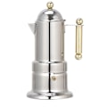 Miniatyrbild 1 av 5: Förtjockad italiensk espressokanna för 4 koppar, rostfri mokabryggare för spis