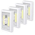 Miniatyrbild 1 av 5: 4-pack Skåplampa, Batteridriven Trycklampa, Superstark Strömbrytare Lampa, Väggmonterad Under Skåp