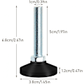 Pikkukuva 5 / 5: Säätöruuvi M10 X 50 mm Säätöruuvi Säätöjalka Huonekaluruuvi
