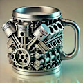 Miniatyrbild 5 av 5: Personlig Rostfri Mugg - V8 & V6 Motordesign, Tålig & Stilren, Perfekt för Bilentusiaster A