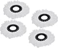 4-pack premium ersättningsmopphuvuden för 360° roterbar rund Magic Mop mikrofiber vit