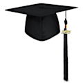 Miniatyrbilde 1 av 5: Matt Gradueringshatt for Voksne Unisex Justerbar Bachelorhatt med 2025-Charm Lange Dusker Gradueringsantrekk Bachelorhatt for College Gradueringsbilder Pa Black