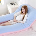 Miniatyrbilde 3 av 5: U-formet Graviditetsputer 130x70cm Gravid Kroppspute Myk Korallfleece Gravide Kvinner Side Sovende Sengetøy Avslappende Pute White