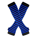 Miniatyrbild 3 av 5: Fingerlösa Handskar Stilren Längd 31cm Vinter Armvärmare Vinteraccessoarer Royal Blue Black stripe