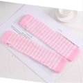 Miniatyrbild 1 av 5: Fingerlösa Handskar Stilren Längd 31cm Vinter Armvärmare Vinteraccessoarer Pink White stripe