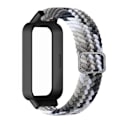 Miniatyrbillede 1 af 5: Til Xiaomi Smart Band 9 Active Redmi Band 3 Vævet Nylon Rem Snap-On Etui Urrem - Farverig Bla Multicolor Colorful Black