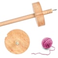 Miniatyrbillede 3 af 5: Drop Spindel Top Whorl Garn Spinner til Hækling Spindehjul til Garnfremstilling Håndskåret Træ Sp