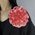 Stor Blomsterbrosch Mode Fransk Märke Satin Dekorativ Nål-KK1 Watermelon Red