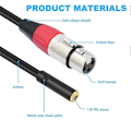Pikkukuva 4 / 5: Kaksois-XLR - 1/8 naarasadapteri, balansoitu Mini Jack (3,5 mm) naaras mikrofonikaapeli, kaiutinmikserille