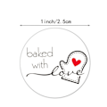 Miniatyrbillede 2 af 5: 1 Tomme Runde Naturlige Kraft Bagte Kærligheds Stickers, Brun + Hvid