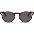 Miniatyrbillede 2 af 3: Retro Runde Polariserede Solbriller Herre Dame, Vintage Polariserede Solbriller Klassiske Trendy Shades Unisex UV Beskyttelse Leopard grey