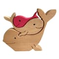 Träfigur, Djur som kramar varandra Ornament Kompatibel med Mors dag Alla hjärtans dag