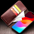 Miniatyrbilde 4 av 5: QIALINO Classic Etui i ekte lær til iPhone 15 Brown 15 Pro Max