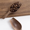 Miniatyrbild 2 av 5: Svart Valnöt Helt Trä Grävande Kaffeböna Sked Te Skopa Träskopa Trä Kaffeskeda