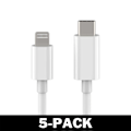 Pikkukuva 1 / 3: USB-C - Lightning-kaapeli iPhone Nopea Lataus 2M Valkoinen 5-Pack