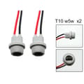 T10 w5w led / halogen kontakter / sokkelholder 2-pakning myk grå