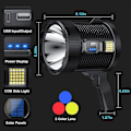 Miniatyrbillede 3 af 5: Genopladelig Spotlight, 100000 Lumens Led Spotlys Håndholdt Lommelygte Super Udendørs Solar Spotli (bedst)
