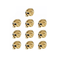 Miniatyrbild 1 av 3: Dödskalle Knappskydd Set, Gotiska Dödskalle Knappskydd för Män Gold
