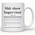 Miniatyrbillede 1 af 5: 1 stk., Sh*t Show Supervisor Krus, Gave til min chef, Team Manager Gave, Direktør Gave, Chef Takke Gave til Chef, 330 ml Keramisk Kaffekrus, Sommer Vinter White