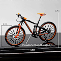 Miniatyrbilde 3 av 3: Mini 1:10 Legert Sykkel Skala Modell Skrivebordssimulering Ornament Finger Terrengsykler Leketøy Orange