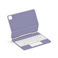 Pikkukuva 2 / 5: iPad Air 11 (2024) (M2) Bluetooth-näppäimistö Magneettinen Ripustus PC+PU Nahka Tablet-kotelo - Violetti Multicolor Purple