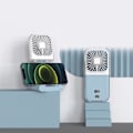 Miniatyrbillede 3 af 5: Bærbar Genopladelig Mini Ventilator Håndholdte Vifter Foldbare Vifter Bærbar Håndholdt Ventilator Blue and white