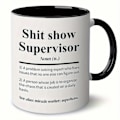 Miniatyrbillede 1 af 5: 1 stk., Sh*t Show Supervisor Krus, Gave til min chef, Team Manager Gave, Direktør Gave, Chef Takke Gave til Chef, 330 ml Keramisk Kaffekrus, Sommer Vinter Black