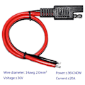 Pikkukuva 3 / 5: SAE-jatkekaapeli Nopea irrotusliitin 14AWG - Latausjohdon johtosarja 1 meter