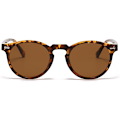 Miniatyrbillede 2 af 3: Retro Runde Polariserede Solbriller Herre Dame, Vintage Polariserede Solbriller Klassiske Trendy Shades Unisex UV Beskyttelse Leopard brown