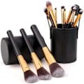 Miniatyrbillede 4 af 5: Sort Stor Læder Makeup Penselholder (Pensel Medfølger Ikke), Bærbar Rejse Penselholder, Penneetui, Makeuptaske, Bærbar, Vandafvisende og Støvbestandig