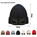 Miniatyrbillede 3 af 3: Herre Dame Hue Cp Strikket Hat Uld Vinterhatte Solbriller Punk Kasketter White