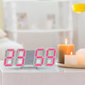 Miniatyrbild 5 av 5: LED Digital Klocka Väggdekoration Luminous Nattläge Justerbar Elektronisk Bordsklocka Väggklocka Dekoration Vardagsrum LED Klocka [dB} Rosa Pink