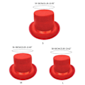 Miniatyrbild 3 av 4: Roll Trim Hög Hatt för Kvinnor Män Scenföreställningar Gentleman Hatt Temafest Maskerader Utklädnad Huvudbonad Nonwoven Hatt Röd M Red M