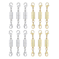 Miniatyrbild 1 av 5: 12-pack Magnetiska Spännen, Dubbla Hummerklämmor, Magnetiska Smyckespännen för Halsband Armband, 6 Guld + 6 Silver