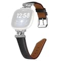 Ekte skinnrem i kuskinn med M-form for Fitbit Versa 3/Versa 4/Sense/Sense 2 Black Fitbit Versa 3